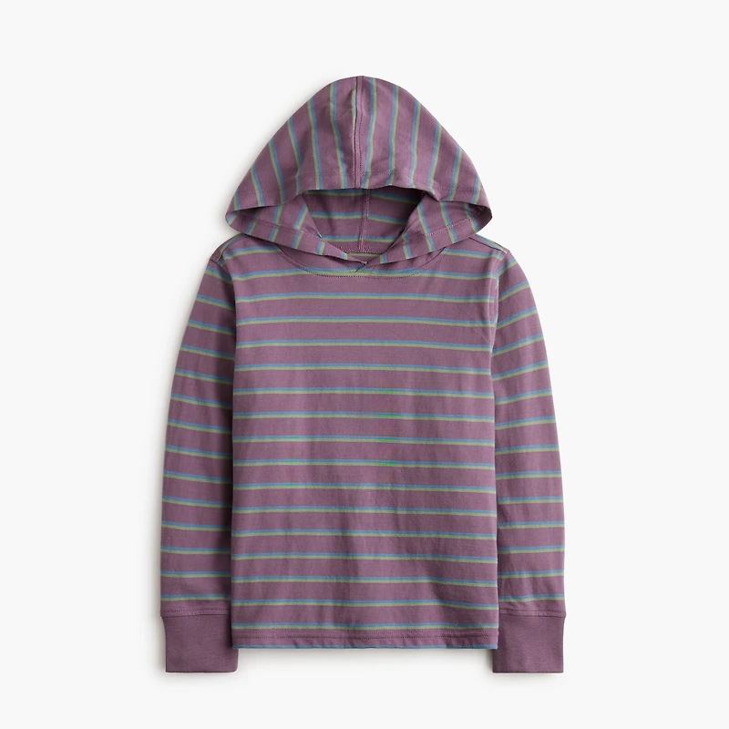 Boys' striped jersey hooded tee