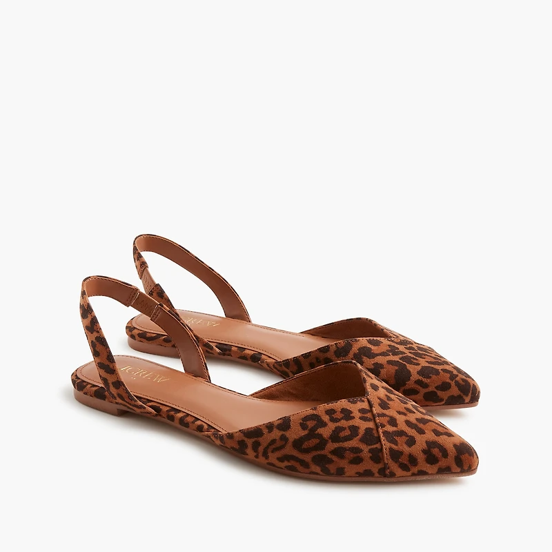 Leopard slingback flats