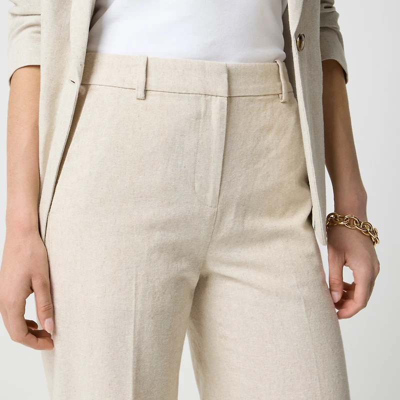 Linen-blend Remy high-rise wide-leg pant
