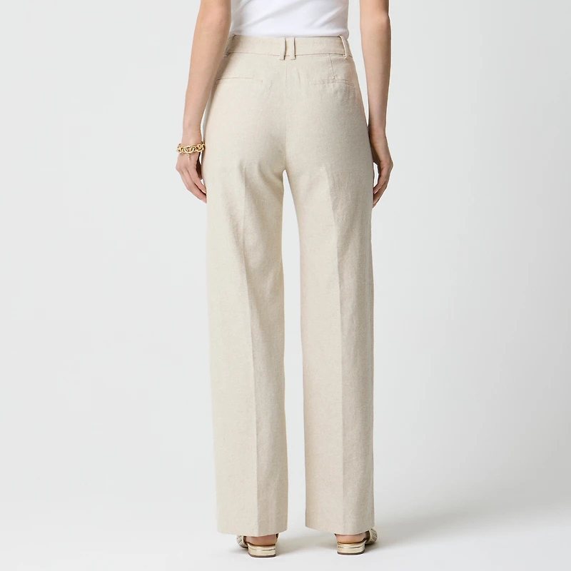 Linen-blend Remy high-rise wide-leg pant