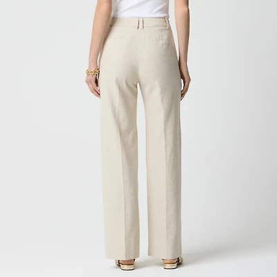 Linen-blend Remy full-length wide-leg pant