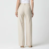 Linen-blend Remy high-rise wide-leg pant