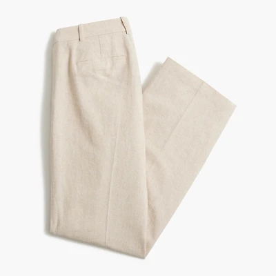 Linen-blend Remy full-length wide-leg pant
