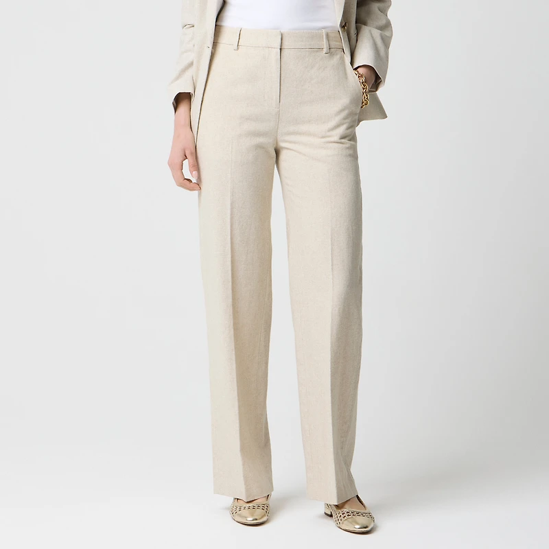 Linen-blend Remy high-rise wide-leg pant