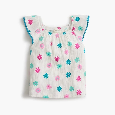 Girls' floral flutter tank top