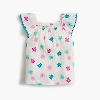Girls' floral flutter tank top