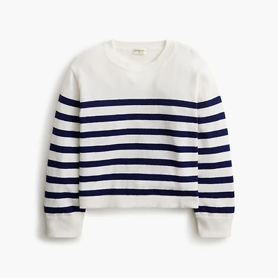 Girls' striped cotton Teddie sweater