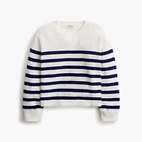 Girls' striped cotton Teddie sweater