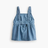 Girls' chambray scrunch-strap tank top