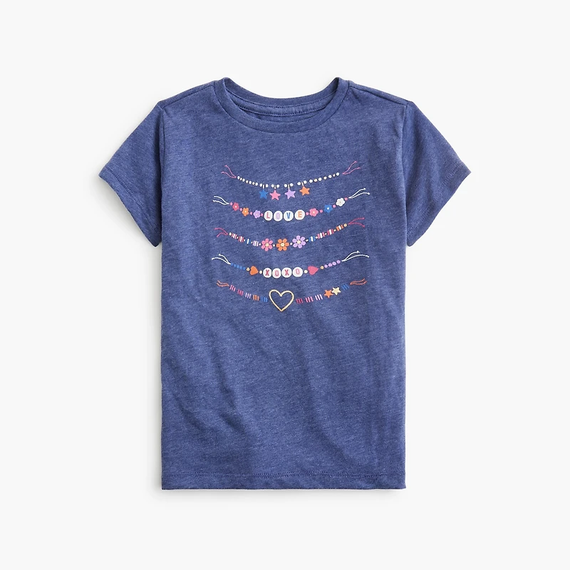 Girls' friendship bracelet graphic tee
