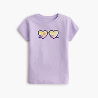 Girls' sunset heart sunglasses graphic tee