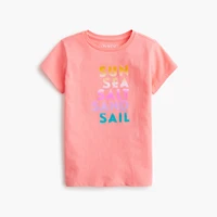 Girls' "sun sea salt sand sail" graphic tee