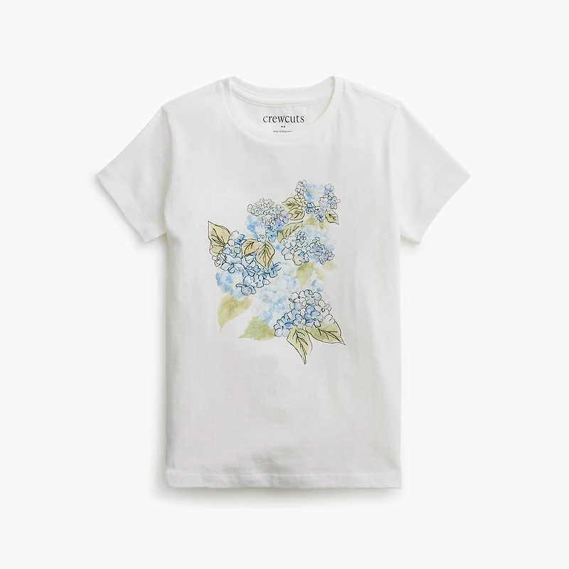 Girls' hydrangea graphic tee