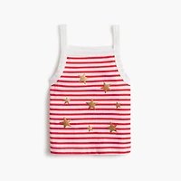 Girls' sleeveless glitter star striped graphic tank top