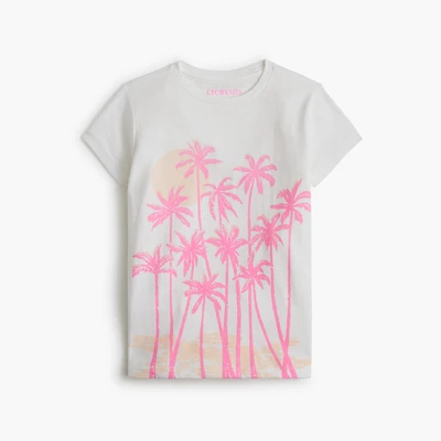 Girls' pink palm trees graphic tee