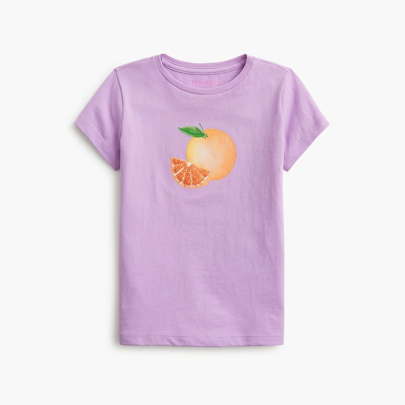 Girls' sequin orange graphic tee