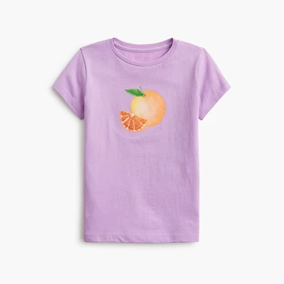 Girls' sequin orange graphic tee