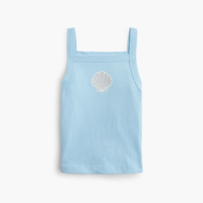 Girls' shimmer seashell graphic tank top