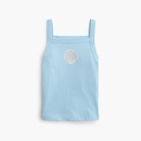 Girls' shimmer seashell graphic tank top