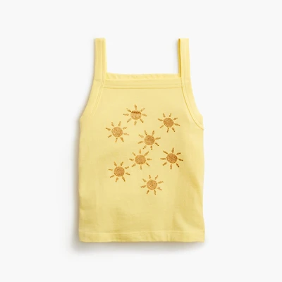 Girls' glitter suns graphic tank top