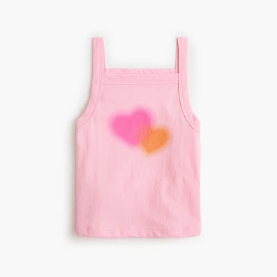 Girls' hearts graphic tank top