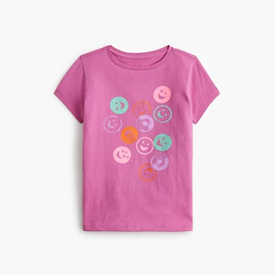 Girls' smiley face graphic tee