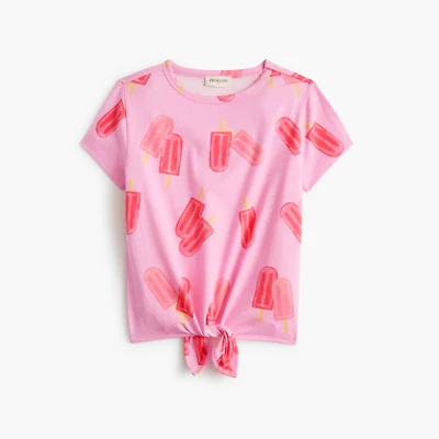 Girls' ice pop tie-front tee