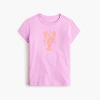 Girls' sequin lobster graphic tee
