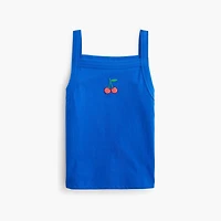 Girls' embroidered cherry graphic tank top