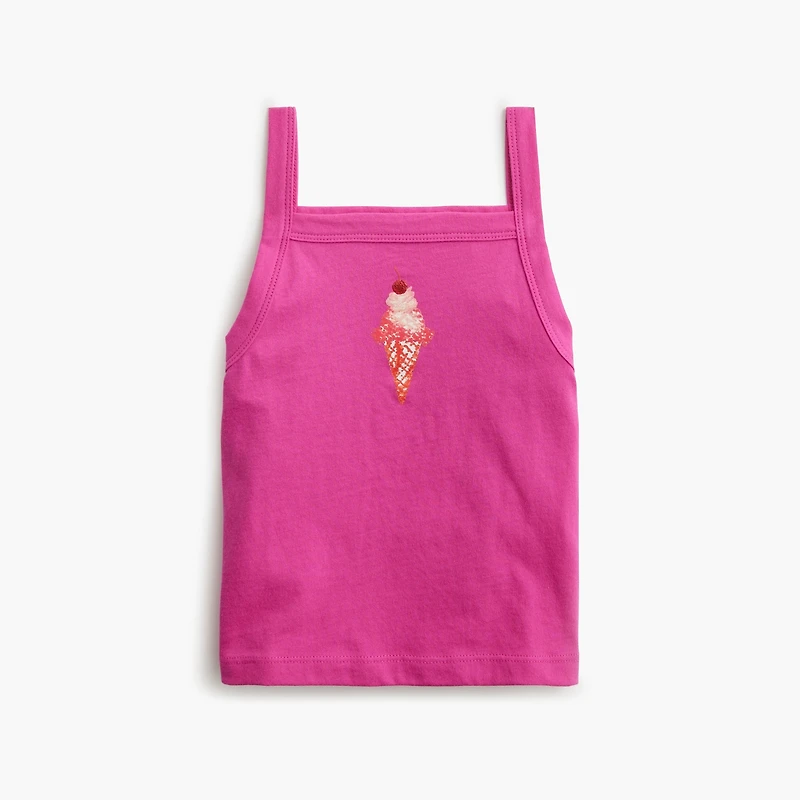Girls' ice cream cone graphic tank top