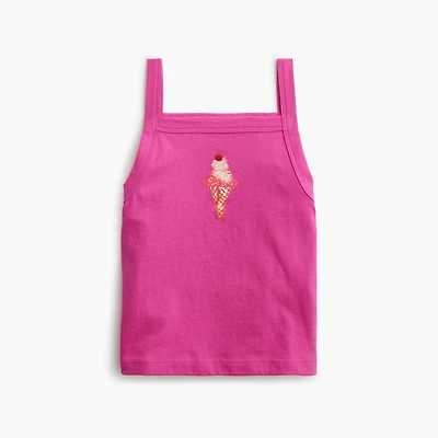 Girls' ice cream cone graphic tank top