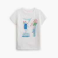 Girls' Mediterranean scene graphic tee