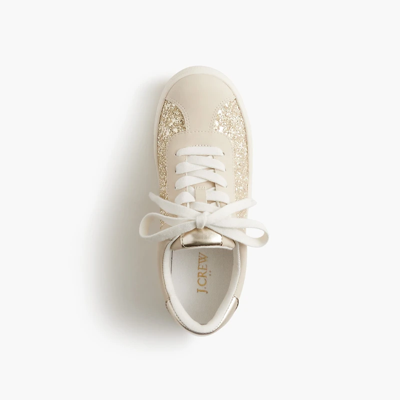 Girls' gold glitter sneakers