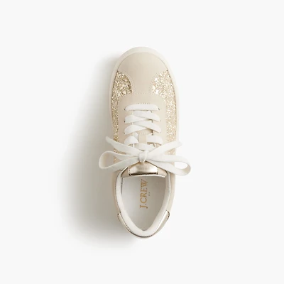 Girls' gold glitter sneakers