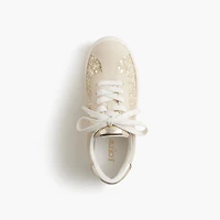 Girls' gold glitter sneakers