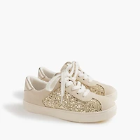 Girls' gold glitter sneakers