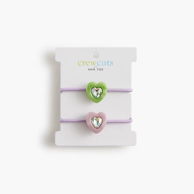 Girls' heart gem hair ties