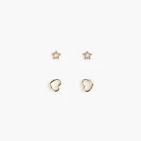 Girls' heart earrings two-pack