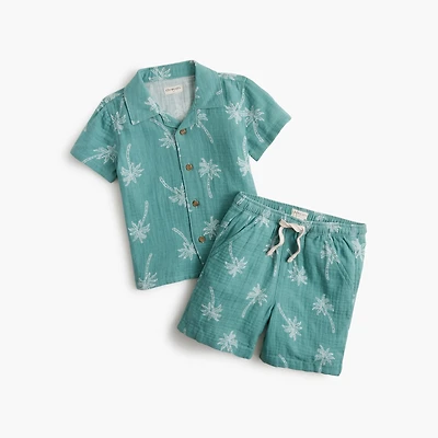 Baby & toddler boys' gauze resort short set