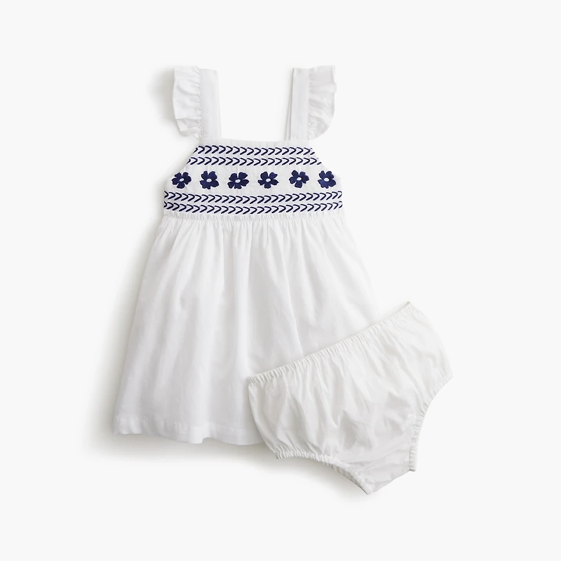 Baby & toddler girls' embroidered flutter dress