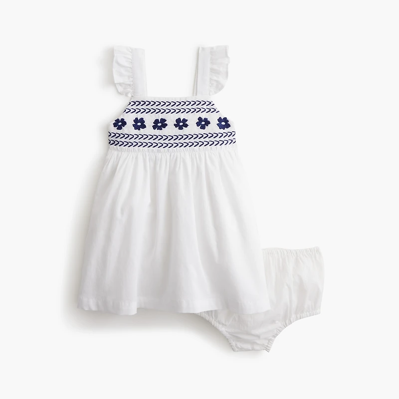 Baby & toddler girls' embroidered flutter dress