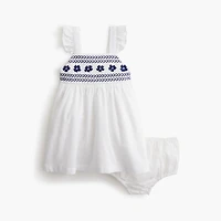 Baby & toddler girls' embroidered flutter dress