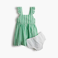 Baby & toddler girls' striped flutter tank dress