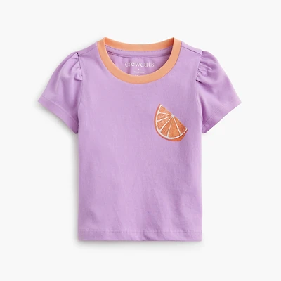 Baby & toddler girls' glitter oranges graphic tee
