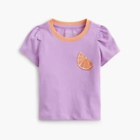 Baby & toddler girls' glitter oranges graphic tee