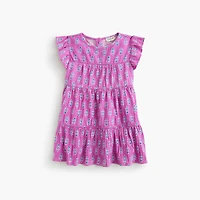 Baby & toddler girls' block-print crinkle-knit dress