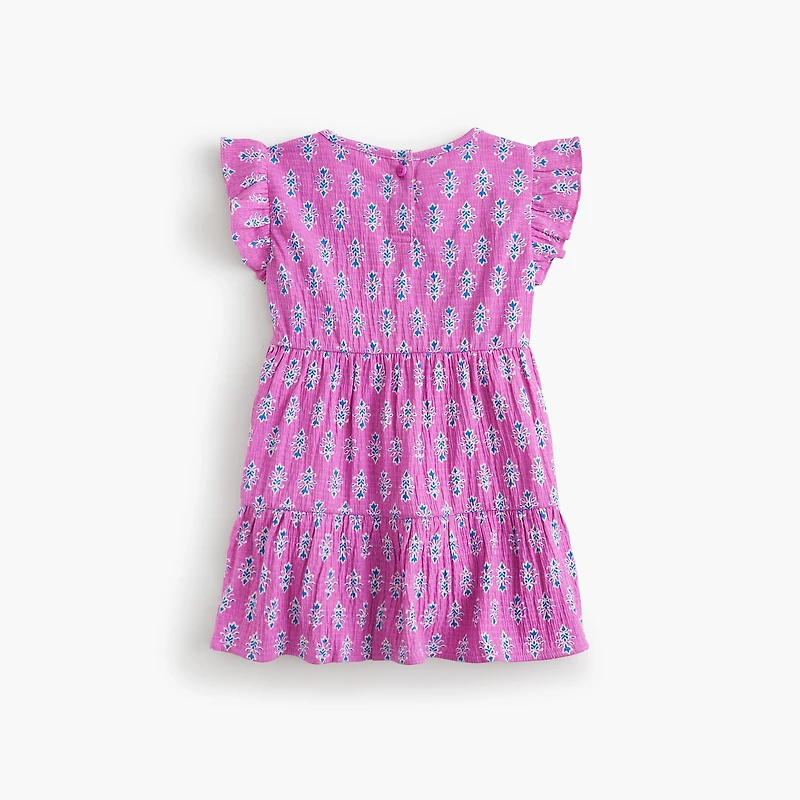 Baby & toddler girls' block-print crinkle-knit dress