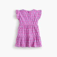 Baby & toddler girls' block-print crinkle-knit dress
