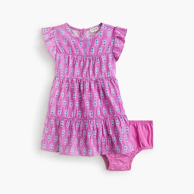 Baby & toddler girls' block-print crinkle-knit dress