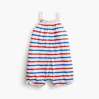 Baby & toddler girls' crinkle-knit striped romper